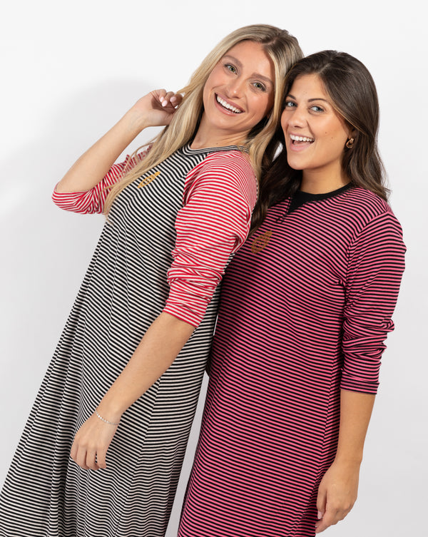 Black And Red Striped Nightgown