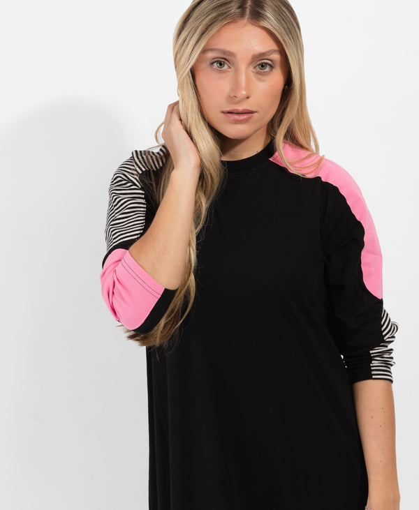 Red And Stripes Patch Nightgown