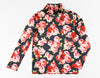 Black Floral Mock Neck Top