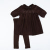 Sienna Smocked Toddler Set Brown