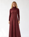 Burgundy Suede Jumper Maxi Dress