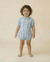 Toddler Girl Pintucked Linen Playwear Bloomer Set Mini Floral Blue