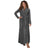 Terry Wrap Long Geometric Belted Bathrobe With Shawl Collar Gray