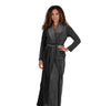 Ultra Soft Plush Velour Belted Shawl Collar Wrap Robe Grey