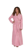 Terry Wrap Long Belted Bathrobe Pink