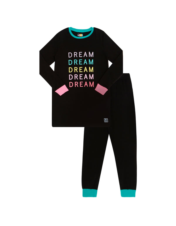 Pima Cotton Dream Kids and Teen Tunic Legging Pajamas Set Black Red