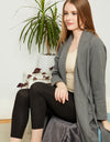 Plush Lined Belted Wrap Robe with Trapunto Stitching Heather