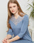 Soft Vneck Nightshirt with Contrast Lace Trim Sky