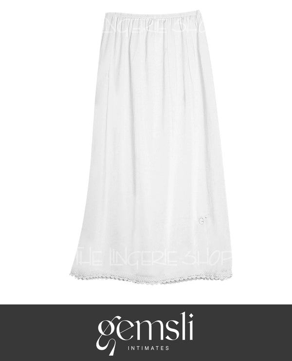 Gemsli HK300 Nylon Half Slip with Lace White