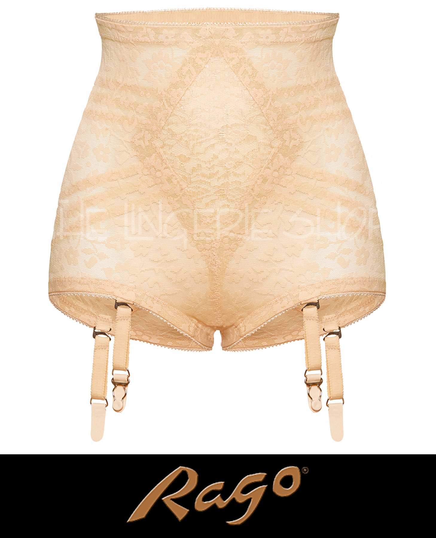 Rago 6197 Lacette Extra Firm Shaping Brief Panty with Garters Beige