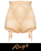 Rago 6197 Lacette Extra Firm Shaping Brief Panty with Garters Beige