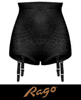 Rago 6197 Lacette Extra Firm Shaping Brief Panty with Garters Black