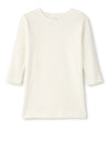 Kids Pima Cotton 3/4 Sleeve Ribbed Crew Neck Shell