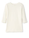 Kids Pima Cotton 3/4 Sleeve Ribbed Crew Neck Shell