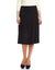 27" Pleated Stitched Chiffon Midi Skirt Black