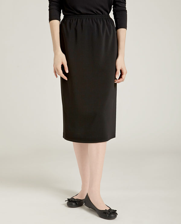 27" Straight Crepe Skirt Black