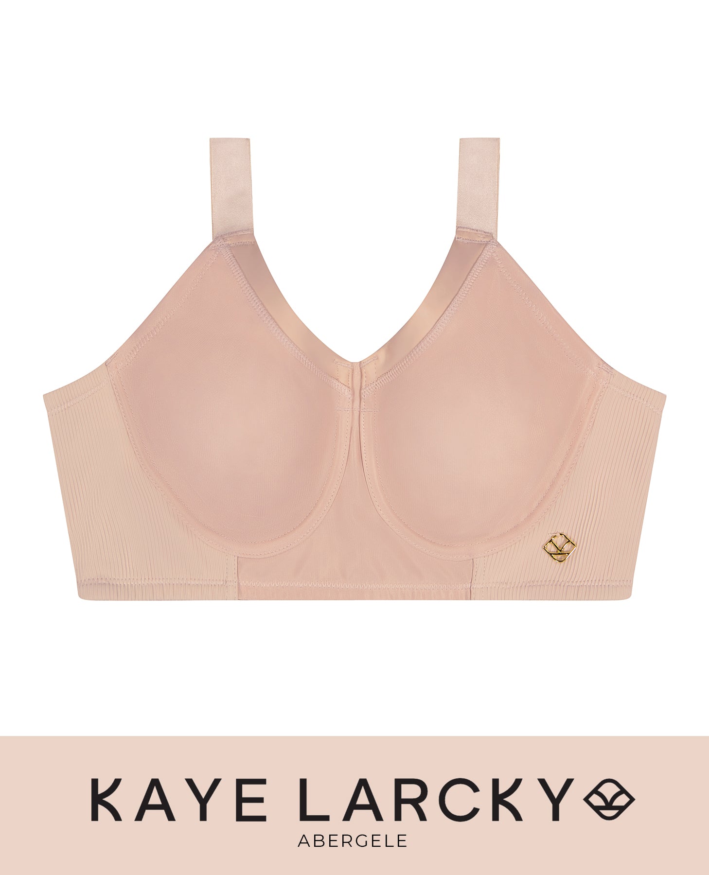 Abergele-Kaye Larcky 21010/D003 Ultra-Comfy Smoothing Minimizer Stylish Ribbed Back Comfy Stretch Shoulder Straps No-Show Under Clothes