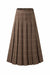 37" Brown Plaid Pleated Skirt