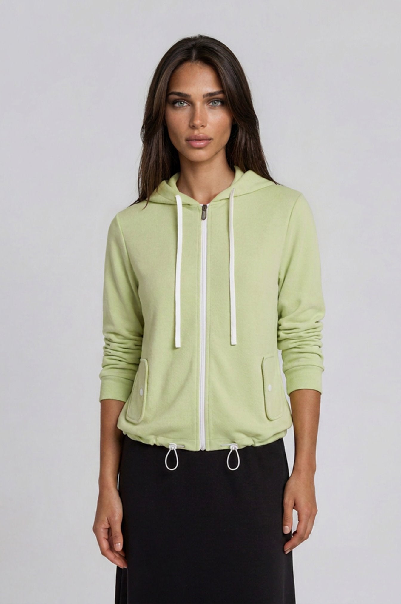 Green Terry Zip Hoodie