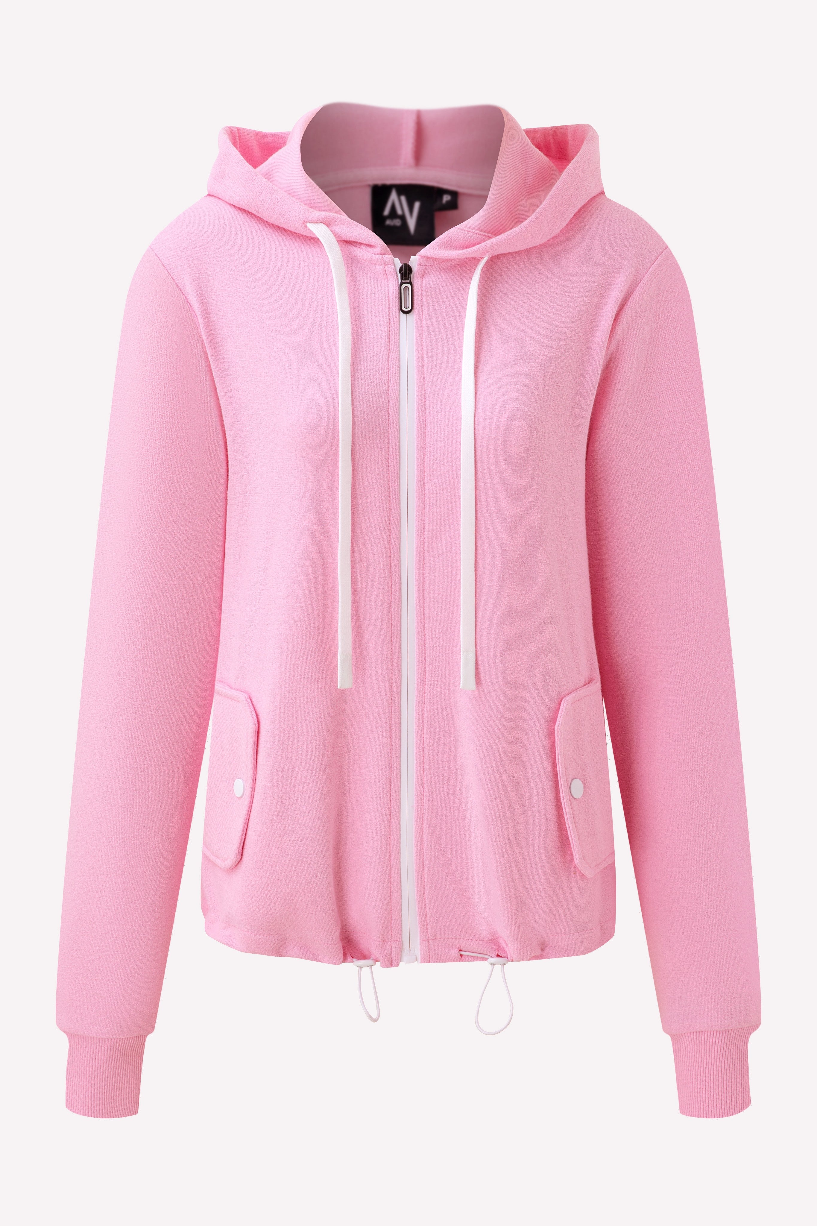 Pink Terry Zip Hoodie