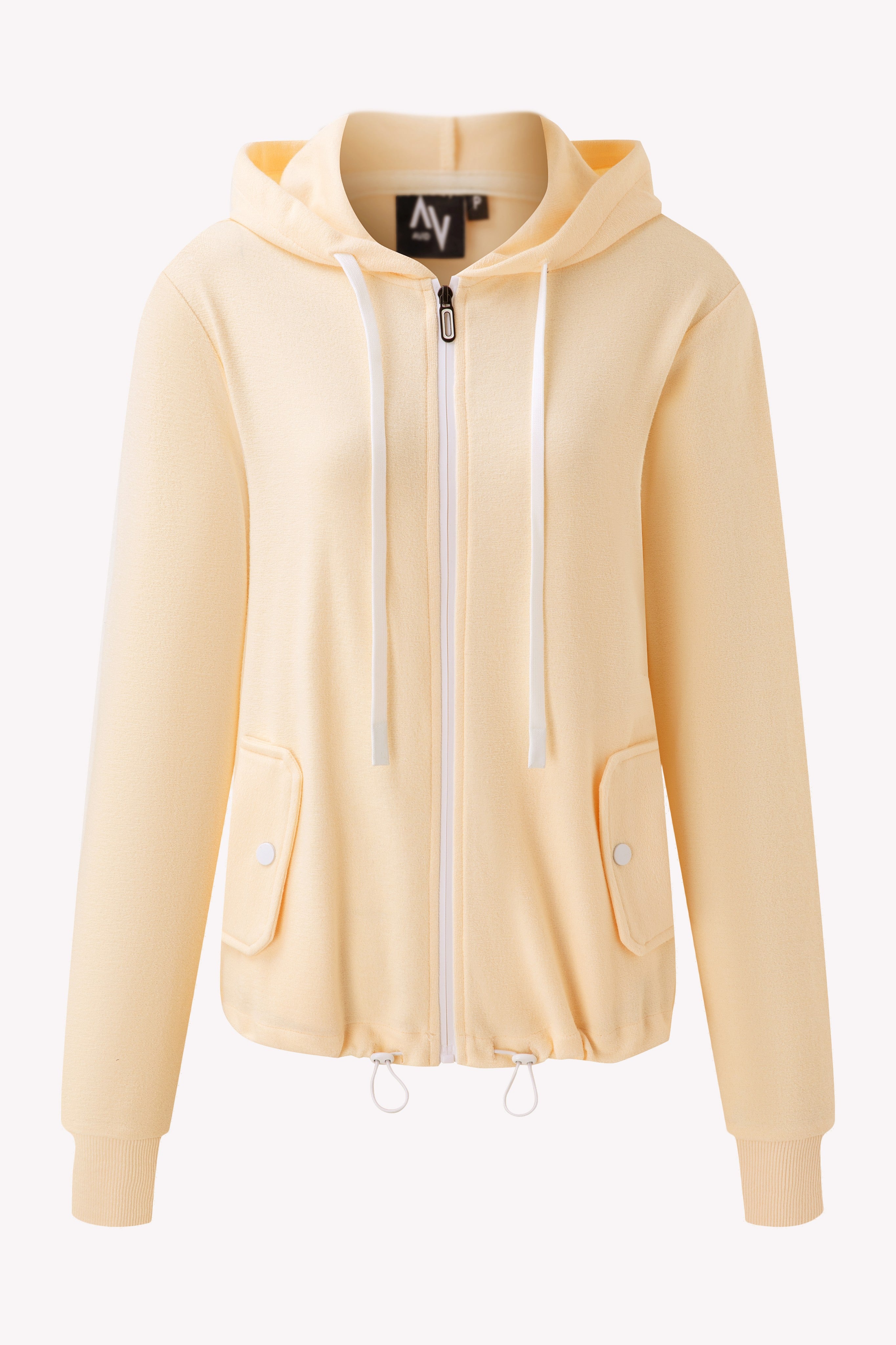 Beige Terry Zip Hoodie