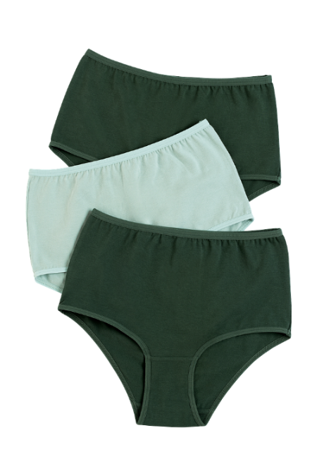 3305 - 3-pack basic brief, cotton-Panties-Green Multi-4-Gemsli Intimates