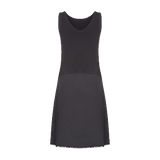 FK308 - reversible full slip, cotton top nylon bottom-Black-41"-32-Front-Gemsli Intimates