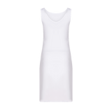 FK308 - reversible full slip, cotton top nylon bottom-White-43"-32-Front-Gemsli Intimates