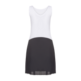 FK308 - reversible full slip, cotton top nylon bottom-White/Black-37"-32-Front-Gemsli Intimates