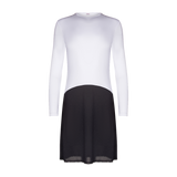 FK312 - long sleeve shell slip, with adjust-a-neck-Full Slips-White/Black-37"-30-Gemsli Intimates