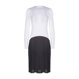 FK315 - long sleeve nursing shell slip with zippers, with adjust-a-neck-Full Slips-White/Black-41"-32-Gemsli Intimates