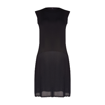 gemsli - sleeveless nursing shell slip with zipper, viscose top nylon bottom-Full Slips-Black-37"-32