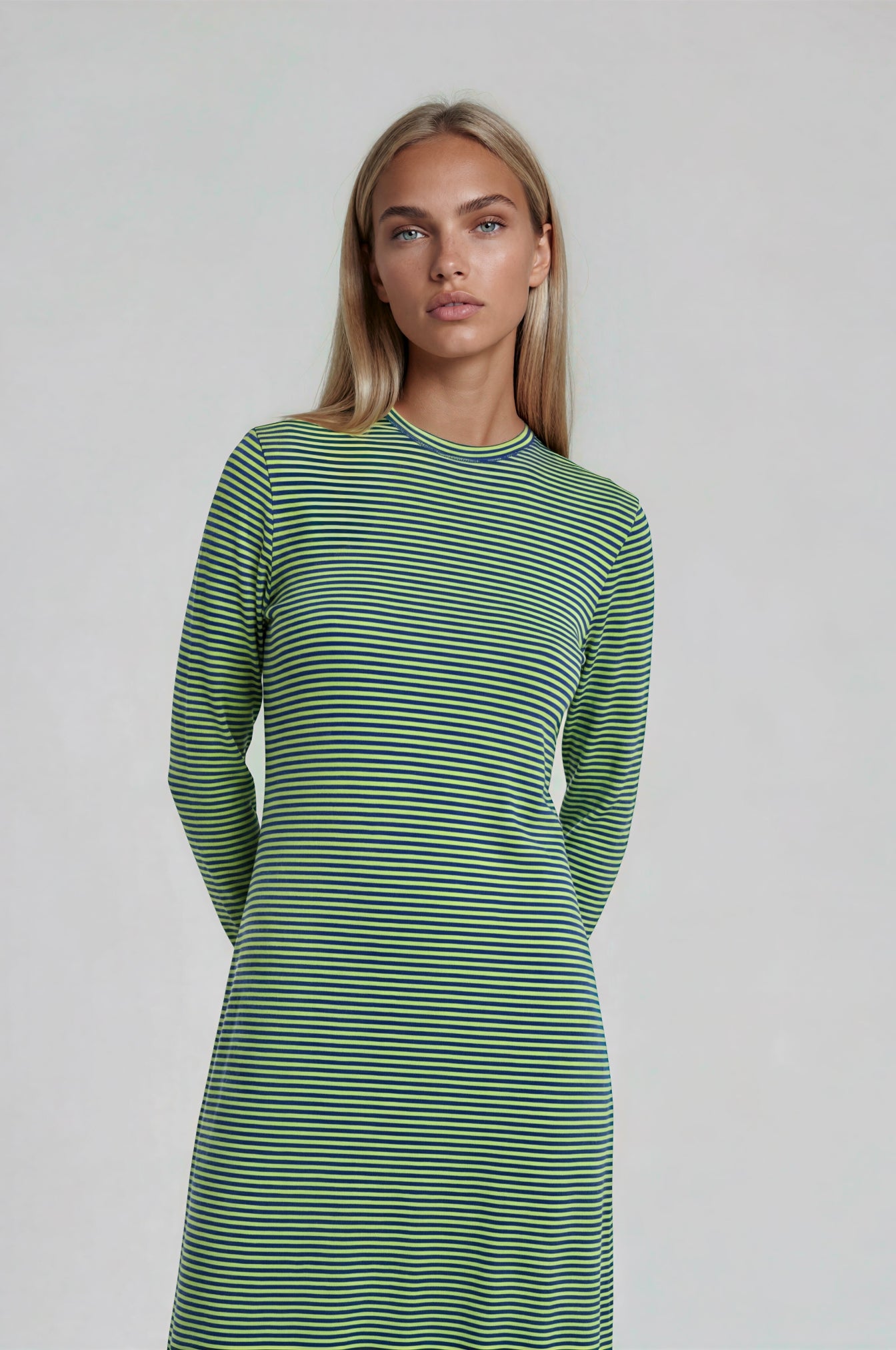 Lime Stripe RibbedNightgown