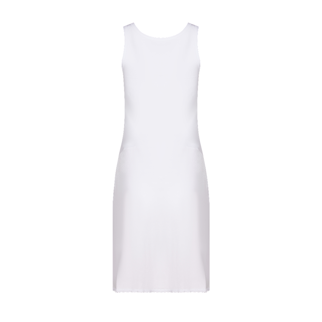 FK308 - reversible full slip, cotton top nylon bottom-back-Gemsli Intimates