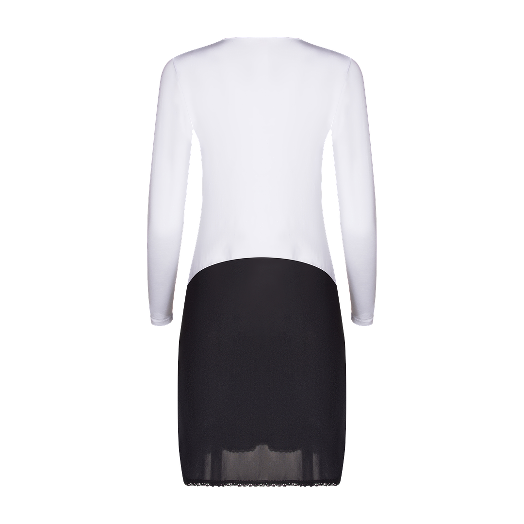 FK312 - long sleeve shell slip, with adjust-a-neck-Full Slips-Gemsli Intimates