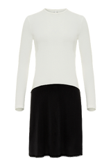 FK312 - long sleeve shell slip, with adjust-a-neck-Full Slips-Ivory/Black-39"-30-Gemsli Intimates