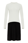 FK312 - long sleeve shell slip, with adjust-a-neck-Full Slips-Ivory/Black-45"-30-Gemsli Intimates