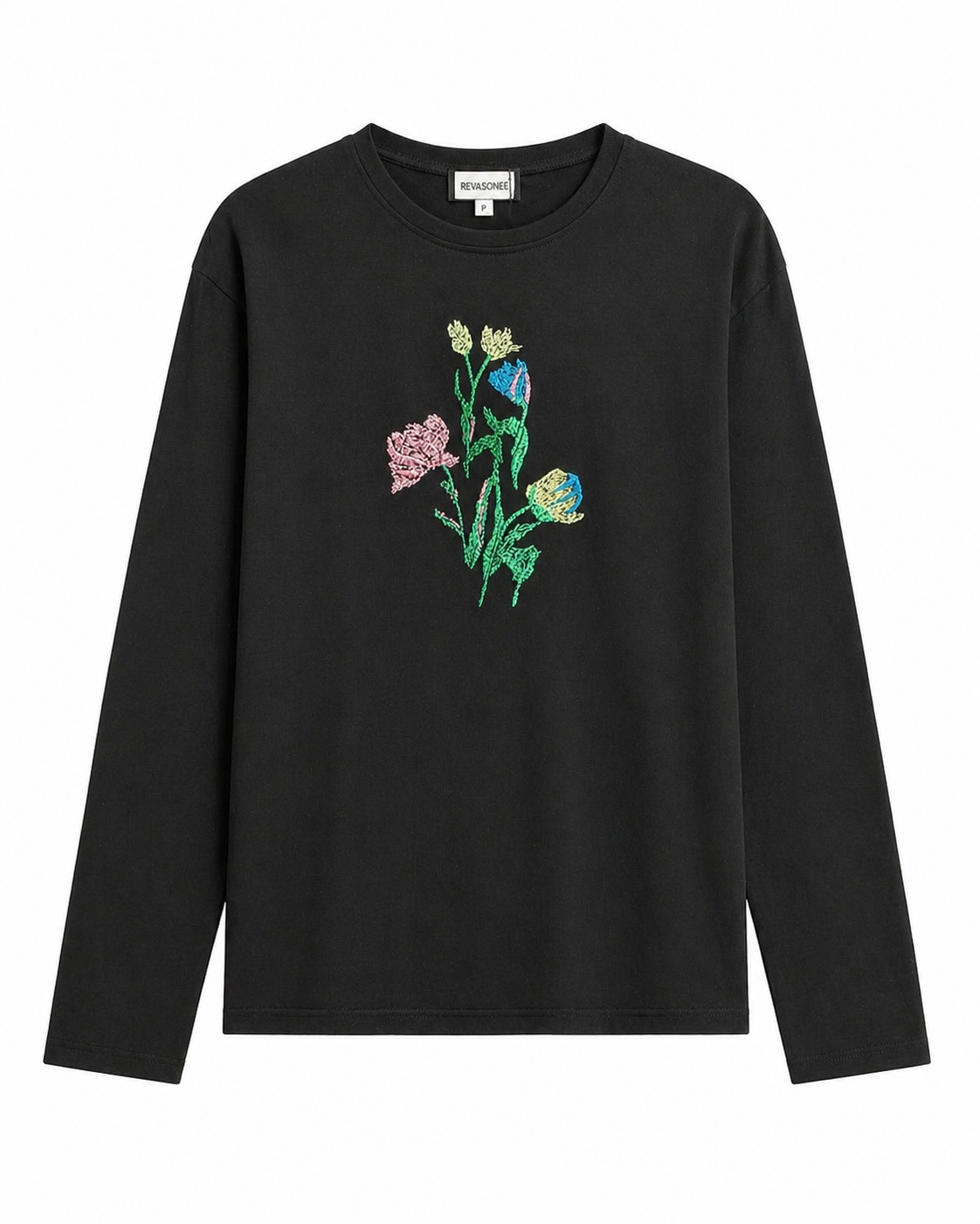 Black Wildflower Sketch Top