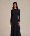 Black Diagonal Seam Maxi Dress