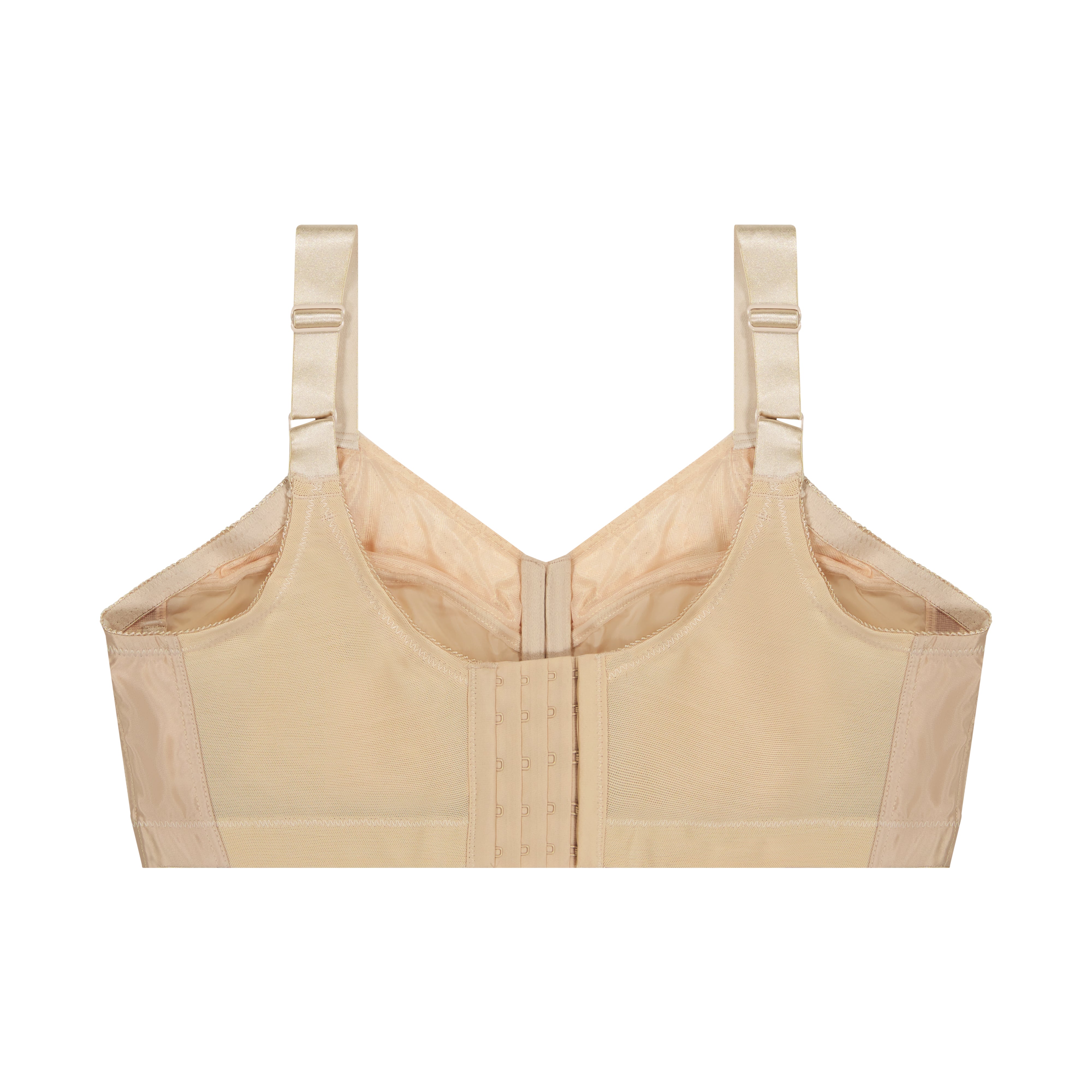 Abergele-Kaye Larcky 71020/4002 3X Size-Reduction Minimizer Taffeta Fabric+Lace Luxe Shaping Wide Supportive Elastic Straps