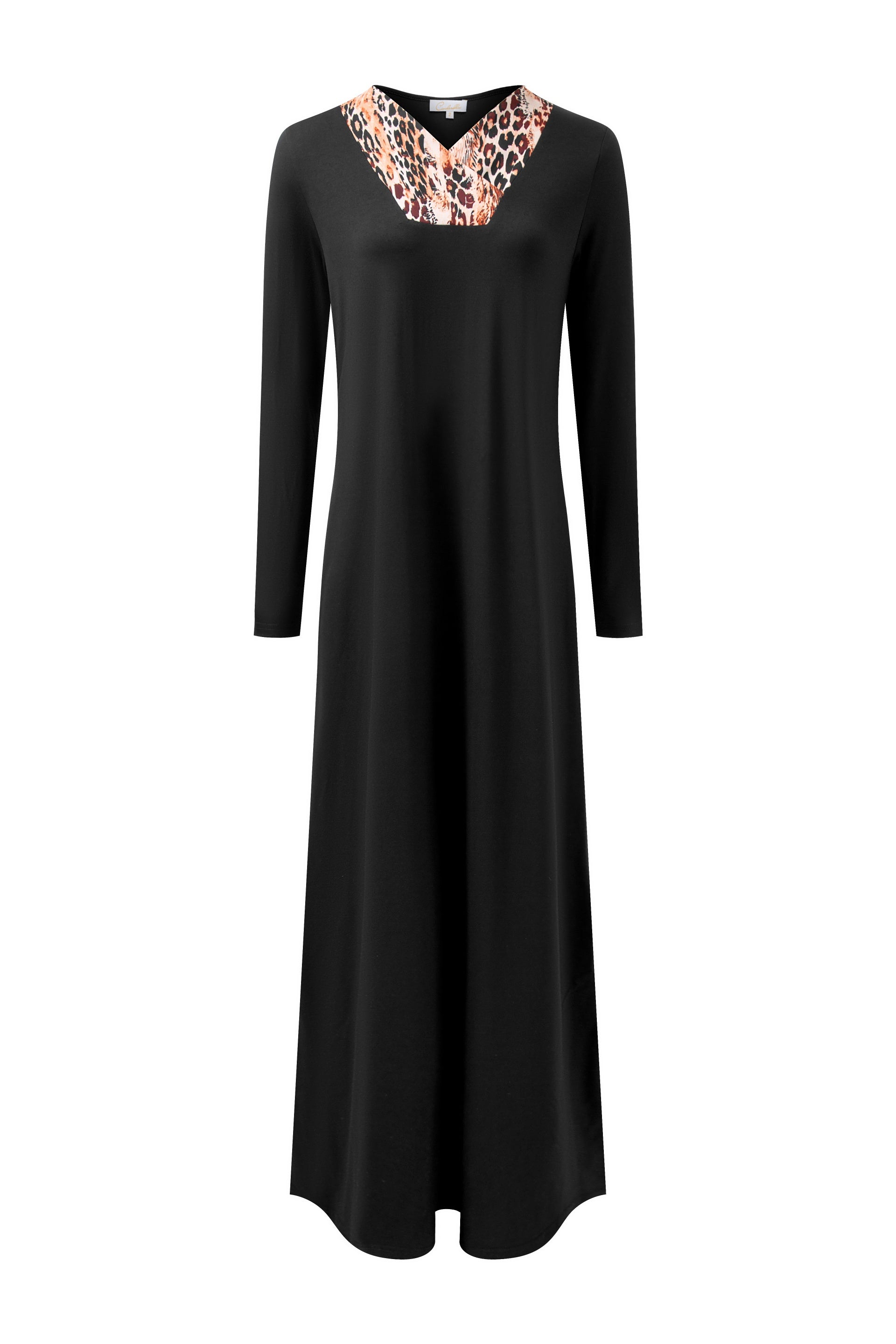 Animal Print V-neck Nightgown