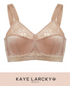 Abergele-Kaye Larcky 71140/4003 3X Size-Reduction Minimizer Smooth Satin Fabric+Lace Flattened Shaping Wide Supportive Elastic Straps