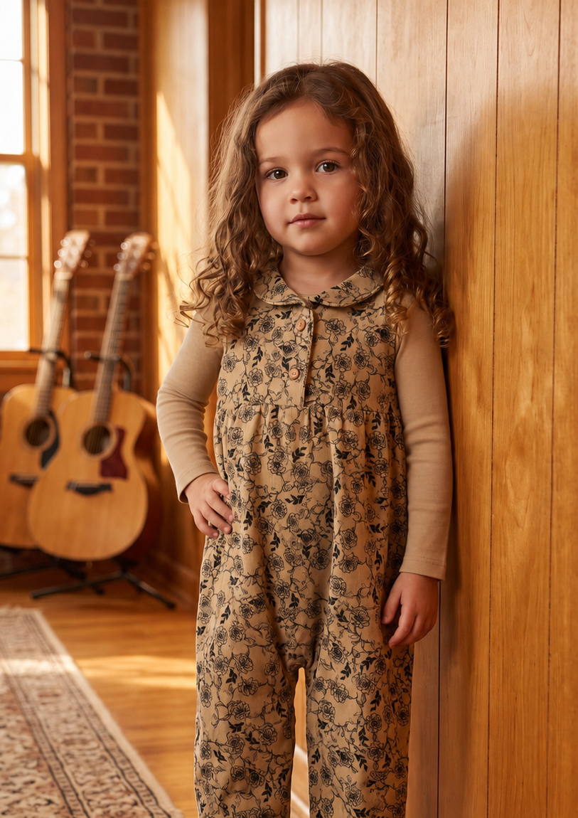 Oat Floral Romper with Shell – 2 PC Set