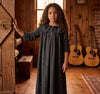 Black Tweed Ruffle Collar Maxi Dress