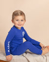 Pima Cotton Kids Pajamas Legging Playwear Set Daisy Dips Royal Blue