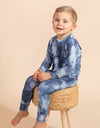 Pima Cotton Kids Pajamas Legging Playwear Set Denim Wash Blue
