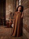 Brown Peter Pan Collar Maxi Dress