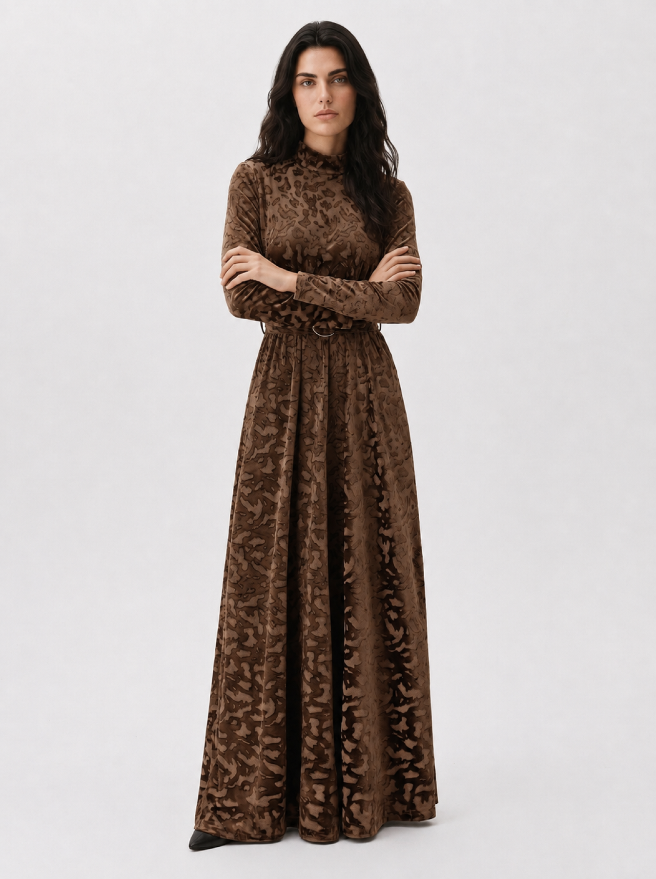 KAIA Earth Grace Belted Maxi Dress