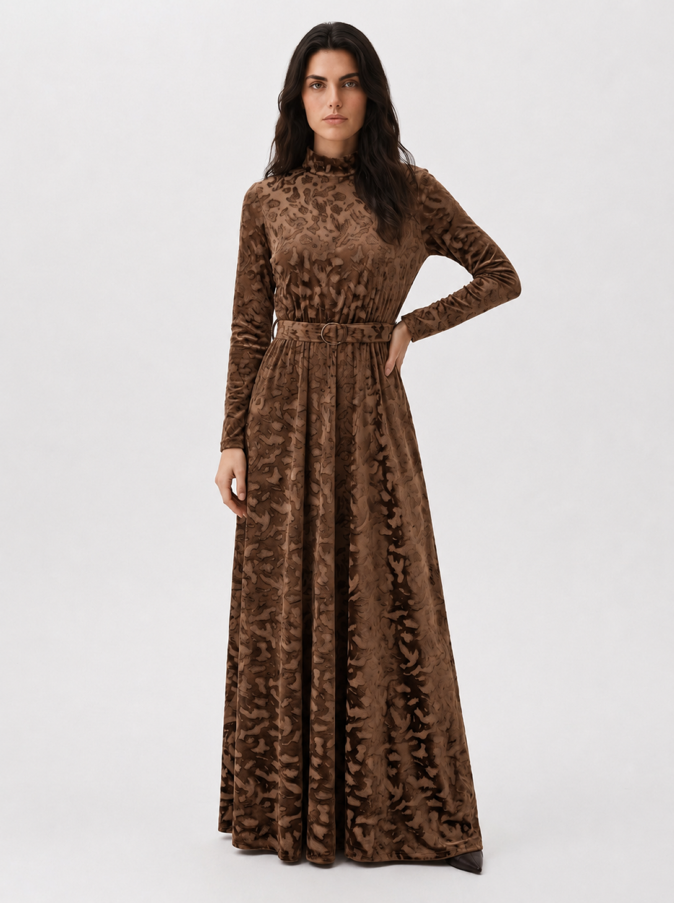 KAIA Earth Grace Belted Maxi Dress