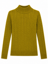 Gold Cable Knit Turtleneck Sweater